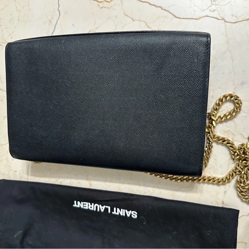 YSL Saint Laurent Kate Medium leather shoulder bag in color black - Picture 2 of 4